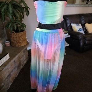 3 piece swimsuit with cover up skirt size 1X